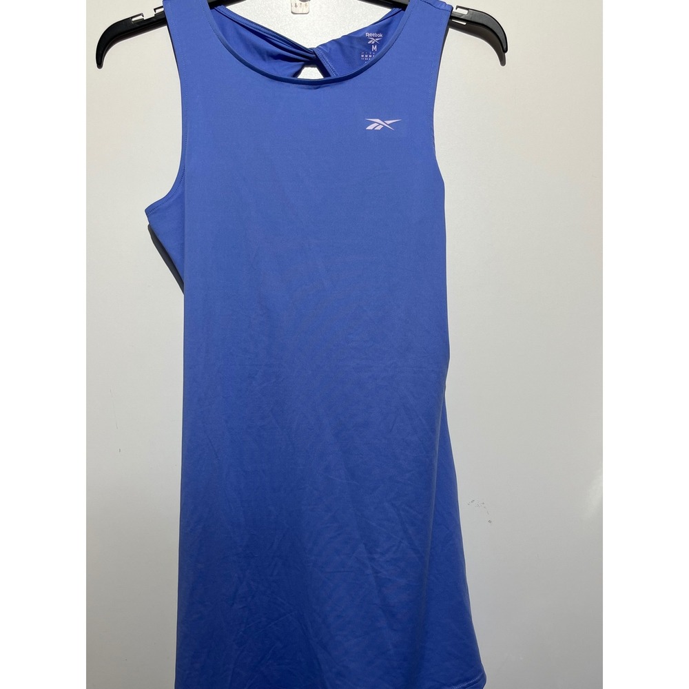 Reebok Womens Blue Twist Back Keyhole Athletic Tennis Dress Size M